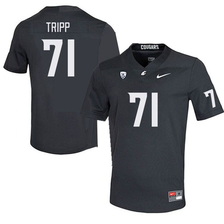 Men #71 Ashton Tripp Washington State Cougars College Football Jerseys Stitched Sale-Charcoal